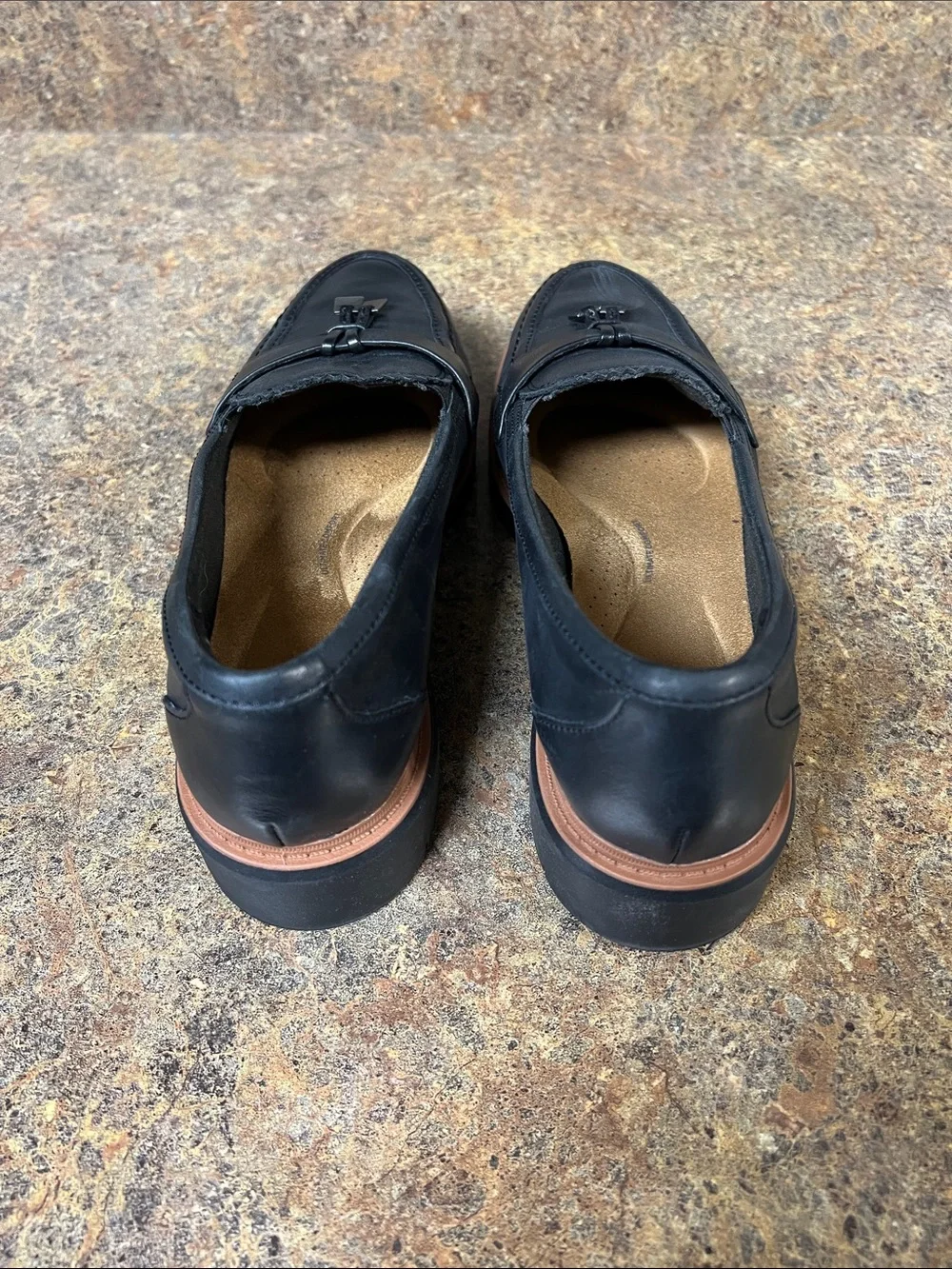 Clarks Women’s Black Leather Tassel Loafers